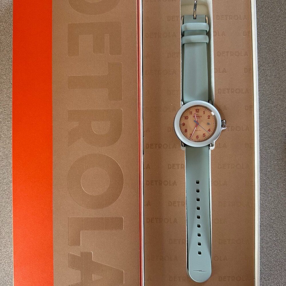 Shinola Detrola "Cotton Candy" watch Pee Wee NWOT